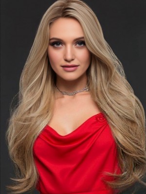 Good Blonde Long Wavy Remy Human Hair Wig – 20” Lace Front Mono Top Hand-Tied