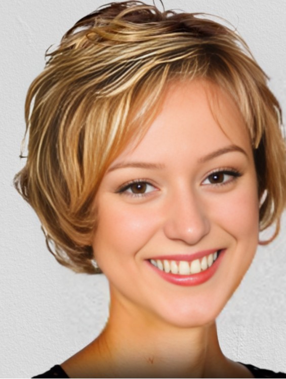 Human Hair Wigs UK – Short Layered Cut Wavy Remy Wig with Capless Comfort