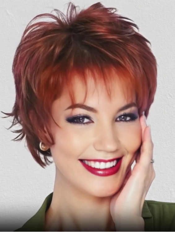 Natural Red Wavy 10 inch Human Hair Wigs for Women – Capless Short Remy Hair Wig