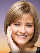 Bob Hairstyles For Women Remy Human Hair Chin Length Blonde Color Lace Front Wig