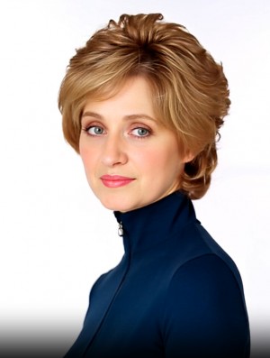 NiceWigs Human Hair Lace Front Wig – Wavy 8 Inch – Blonde Swedish Almond
