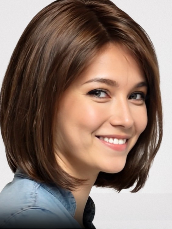 11 Inch Brown Bob Wig – Remy Human Hair, Mono Top & Lace Front for Natural Look