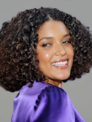 Chin Length Black Kinky Curly African Style Capless Wig – 10 Inch Heat Friendly Synthetic Hair