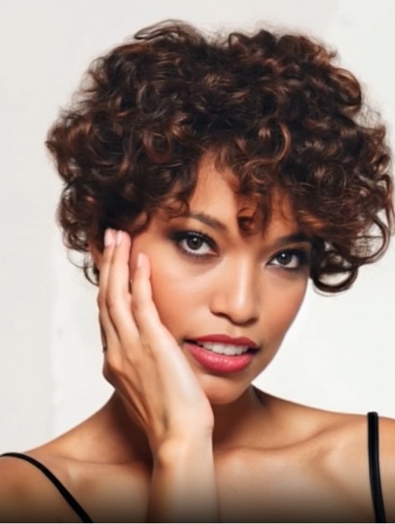 10 Inch Auburn Curly Monofilament Wig – Remy Human Hair Capless Wig for Black Women