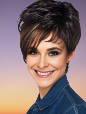 Cropped Black Boycut Wig – Heat Friendly Short African American Capless Style