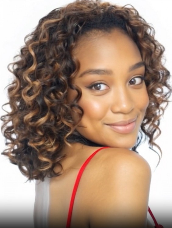 Blonde Curly Shoulder Length Synthetic Half Wig – Indian Style Capless Drawstring Ponytail