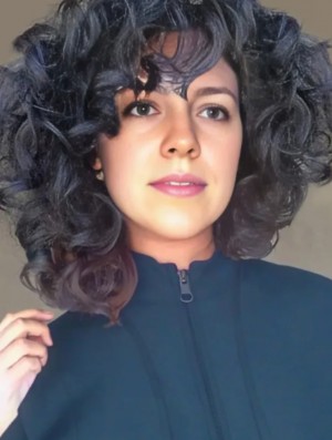10 Inch Black Curly Synthetic Wig – African American Capless Style for Women