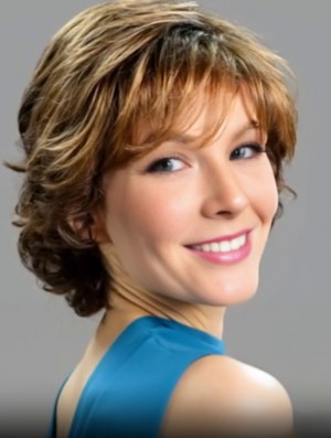 Soft Wavy Brown 8 Inch Short Wig – Capless Mono Part Synthetic Classic Style