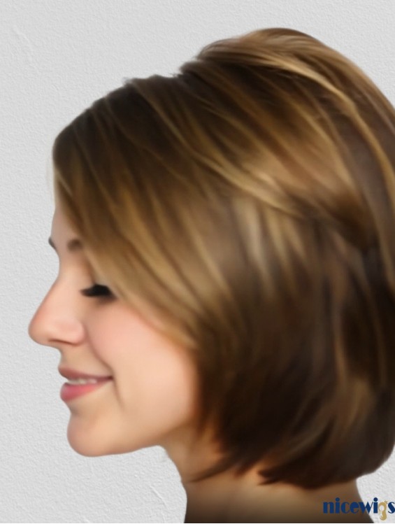 10 Inch Blonde Straight Bob Wig Chin Length Cheap Capless Synthetic Wigs