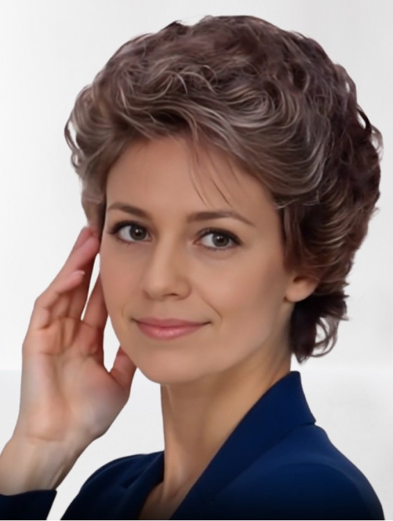 Cheap Beautiful Short Curly Synthetic Hair Wig - Heat Friendly & Lightweight (75g) - Classic Cut Capless Design