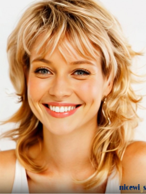 14 Inch Synthetic Blonde Curly Wig – Shoulder Length Layered Capless Style