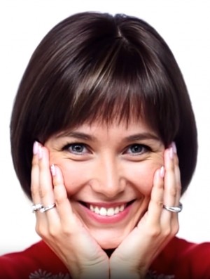 Short Straight Brown Bob Wig – Lace Front Mono Top Heat Friendly Synthetic Capless Wig for Women
