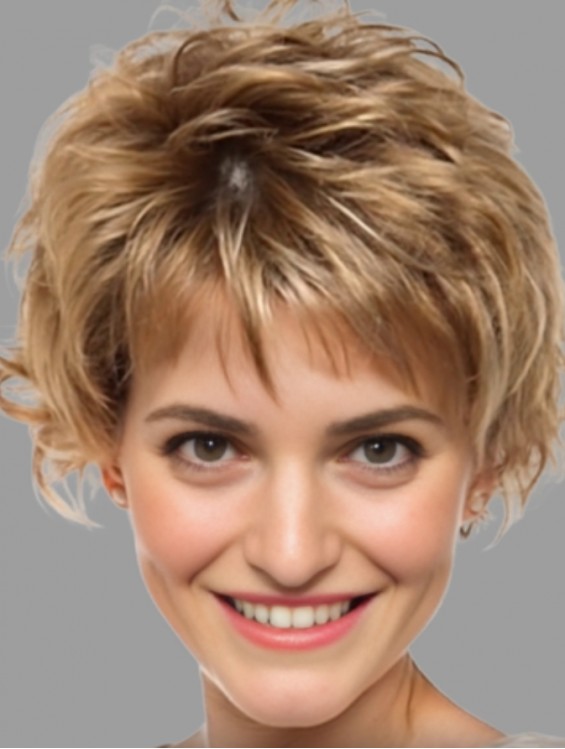 6 Inch Short Blonde Wavy Wig – Layered Synthetic Capless Wig for Women