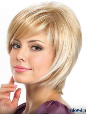 Bob Blonde Synthetic Straight 8 Inch Wigs