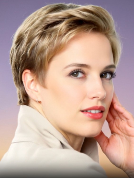 3 Inch Platinum Blonde Straight Synthetic Wig – Capless Boycut Short Hair with Adjustable Strap
