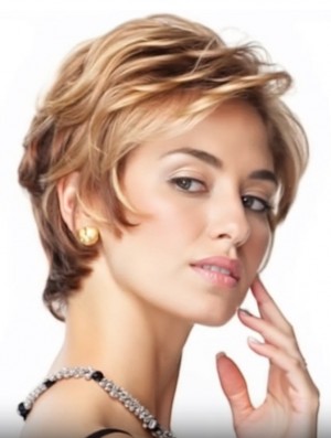 Lace Front Monofilament Wig UK – Chin Length Straight Boycut Synthetic Wig