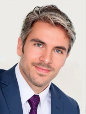 Men’s Short Grey Synthetic Wig – Straight Style with Monofilament Top