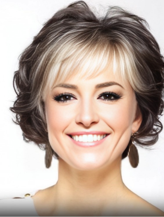 6 Inch Classic Grey Curly Wig – Short Capless Heat Friendly Synthetic Hairstyle for Women