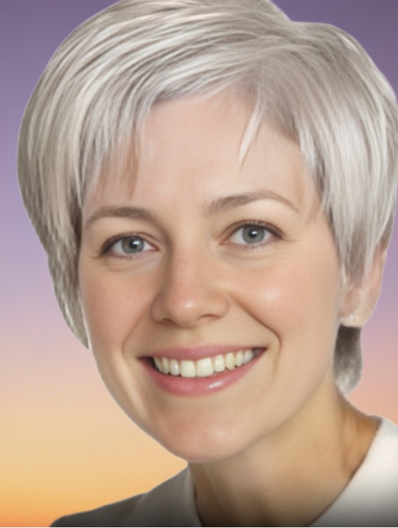 Short Straight Capless Wig for Elderly Women Heat Friendly Synthetic 6 Inch