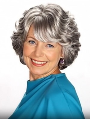 Affordable Grey Wavy Synthetic Wig – 12 Inch Capless Chin Length Style for Women UK