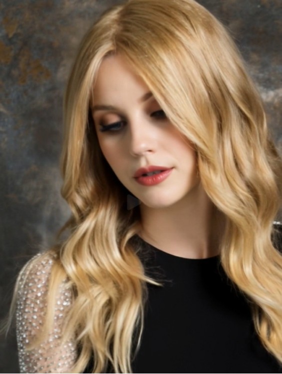 18 Inch Long Blonde Wavy Lace Front Wig – Remy Human Hair for Women