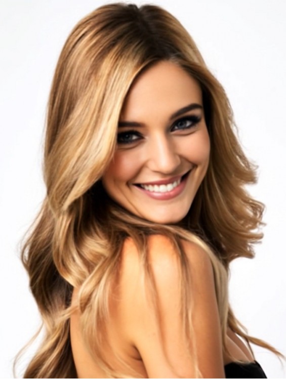 18 Inch Full Lace Blonde Wavy Wig – Long Remy Human Hair for Women