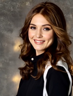 Long Auburn Petite Remy Human Hair Wig – Hand Tied Lace Front Monofilament Wavy Wig for Women