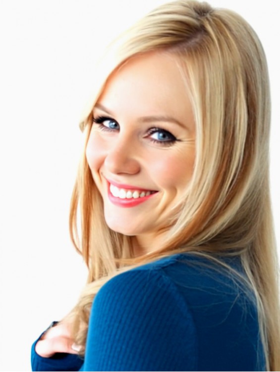 Blonde Long Straight Wig With Bangs – 14 Inch Remy Human Hair, 100% Hand-Tied Lace Front