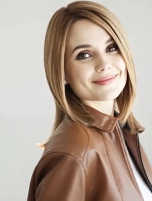 Blonde 14 Inch Straight Human Hair Bob Wig – Lace Front & Monofilament Top UK
