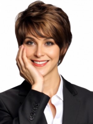 Brazilian Remy Short Wavy Pixie Wig for African American Women – 9 Inch Capless Wig with Bangs