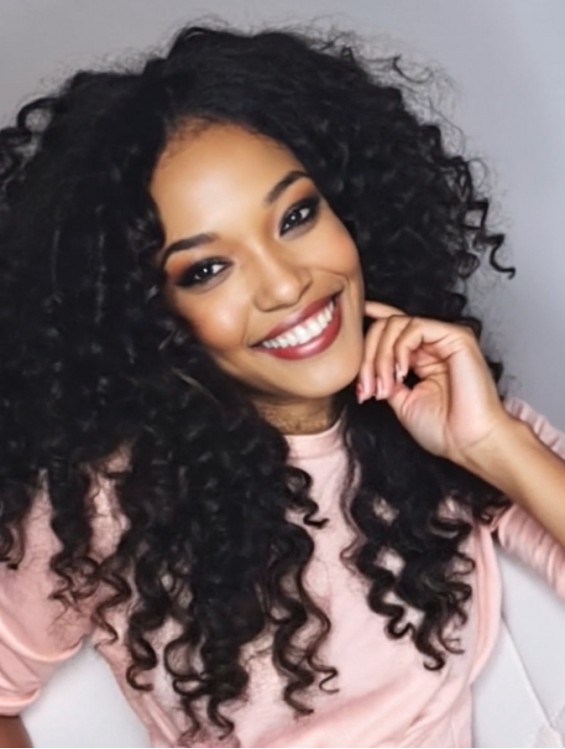 18 Inch Black Kinky Curly Lace Front Wig – Remy Human Hair Wig for Women UK