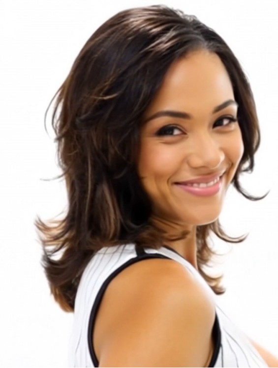 Shoulder Length Brown Straight Synthetic Wig – Layered Capless Style for African American Women