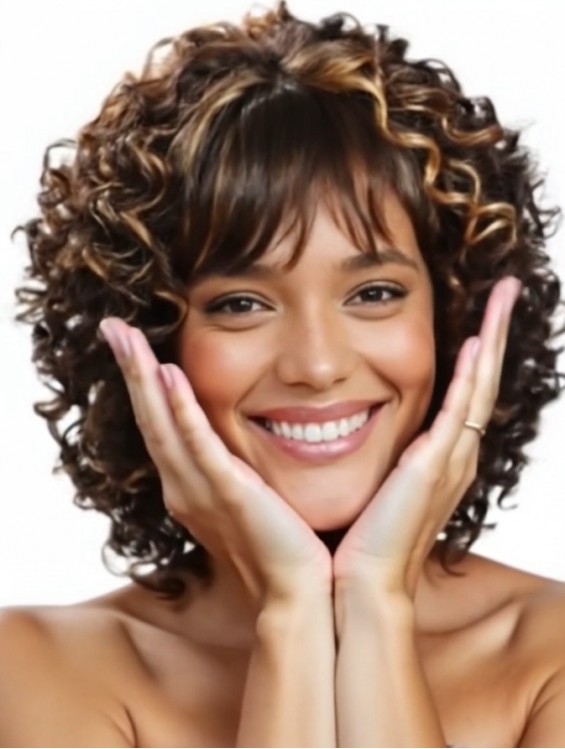 Medium Curly Brown Brazilian Remy Half Wig – Shoulder Length Capless Synthetic Wig