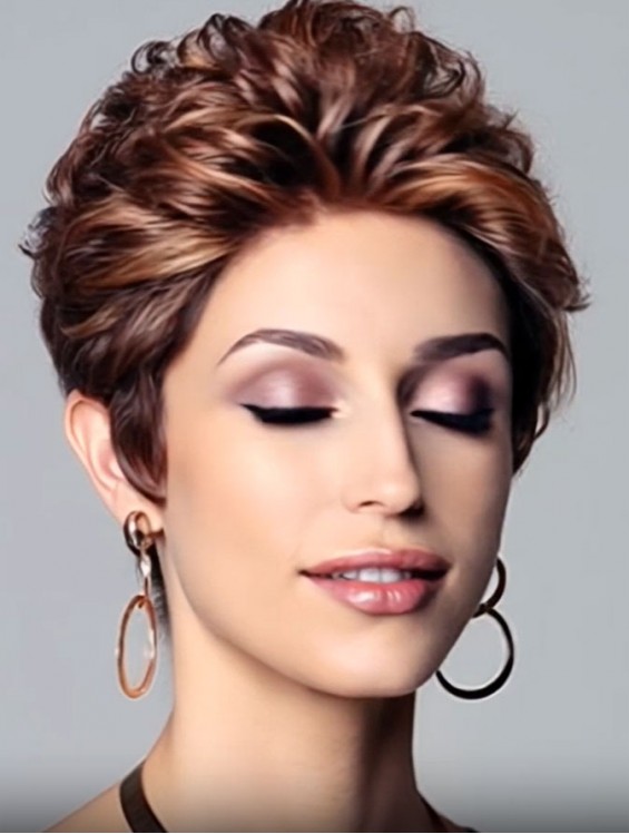 Short Curly Synthetic Wigs 4 Inch Capless Layered Cut Hair For Women